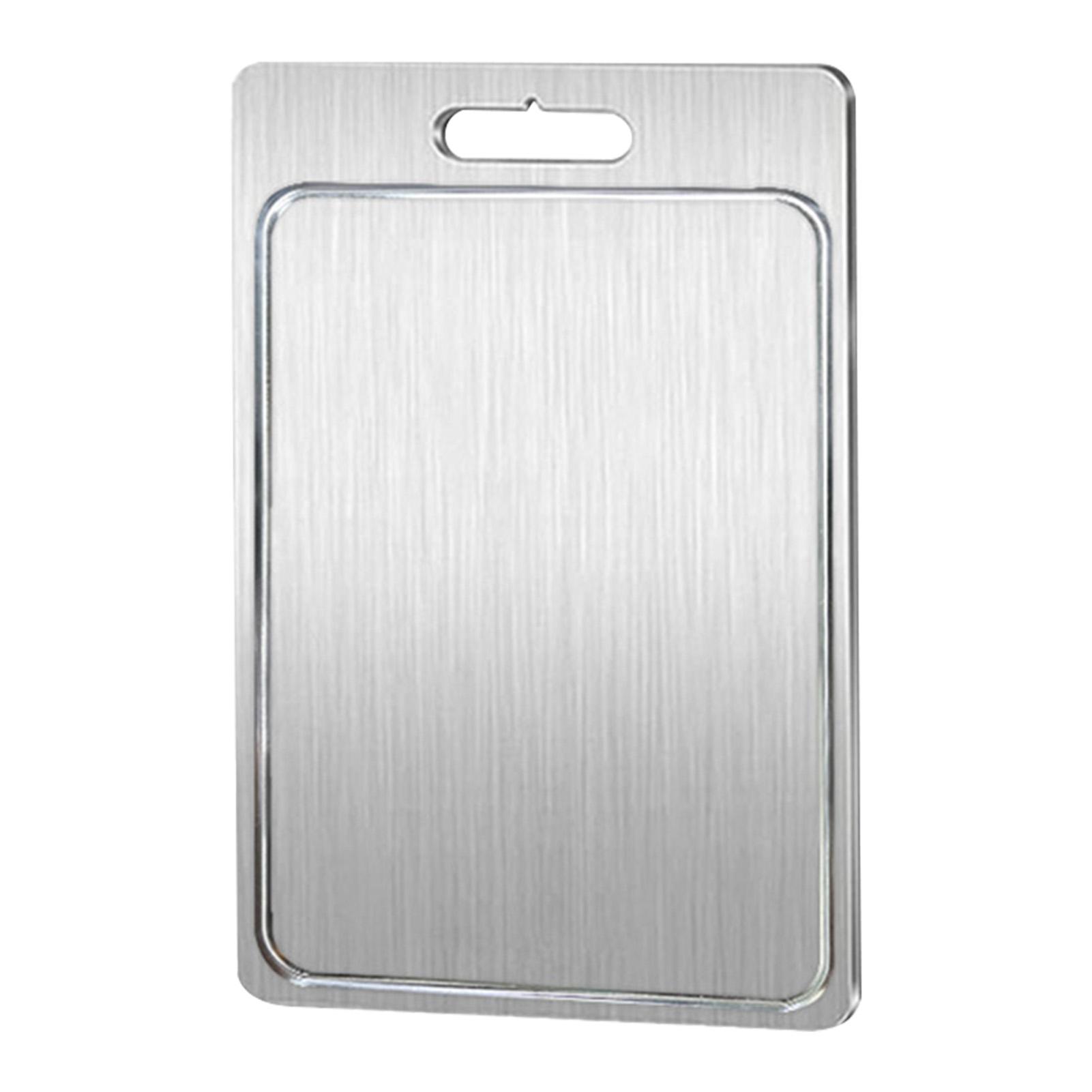 304 Stainless Steel Cutting Board Metal Chopping Board Food Grade Built-In Juices-Groove Kitchen Board Home Cooking Preparations 25x15CM
304 Stainless Steel Cutting Board Metal Chopping Board Food Grade Built-In Juices-Groove Kitchen Board Home Cooking Preparations 25x15CM
