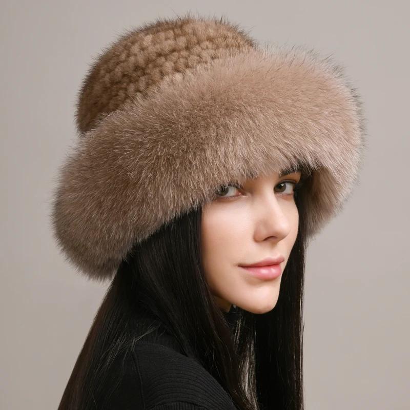 New Genuine Real Natural Knitted Mink Fur Hat Cap Luxury Women Handmade Knit Fashion Winter Headwear Warm Real Fox Fur Beanies Elastic(54-62cm)
New Genuine Real Natural Knitted Mink Fur Hat Cap Luxury Women Handmade Knit Fashion Winter Headwear Warm Real Fox Fur Beanies Elastic(54-62cm)