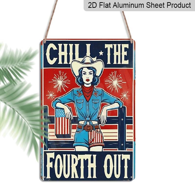 2D Flat, 1pc Vintage Chill The Fourth Out Cowgirl Aluminium Sign - 8 x12 Rustic Patriotic Western Decor, 4th of July Cowgirl Wall Art, Perfect for 20*30cm
2D Flat, 1pc Vintage Chill The Fourth Out Cowgirl Aluminium Sign - 8 x12 Rustic Patriotic Western Decor, 4th of July Cowgirl Wall Art, Perfect for 20*30cm