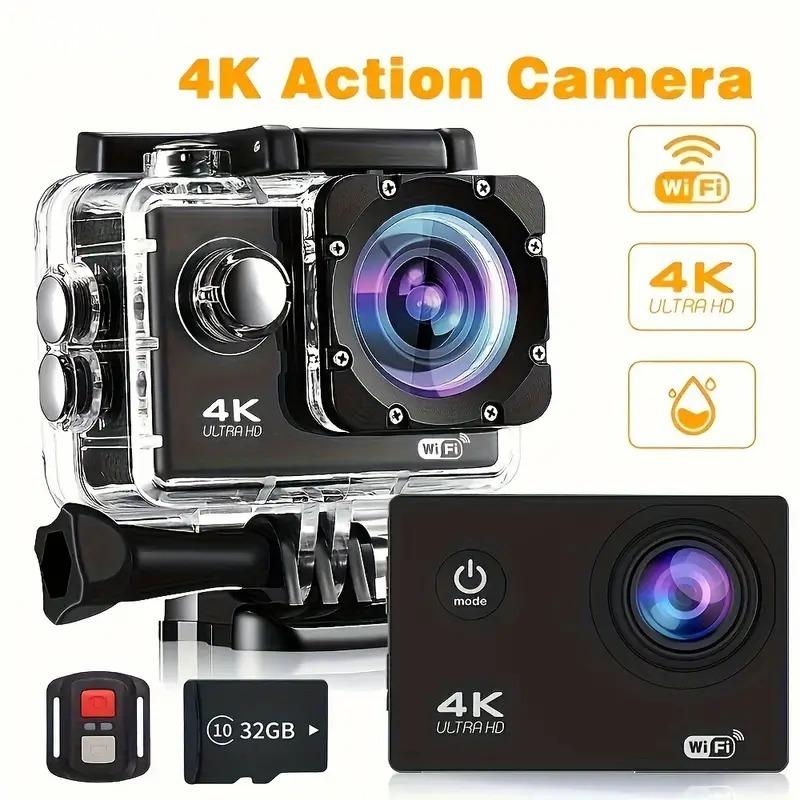 Екшн-камера 4K 1080P/30FPS Wi-Fi 2.0 170D Підводний водонепроникний шолом Камера для запису відео Спортивні камери Міні-камера на вулиці чорний
Екшн-камера 4K 1080P/30FPS Wi-Fi 2.0 170D Підводний водонепроникний шолом Камера для запису відео Спортивні камери Міні-камера на вулиці чорний