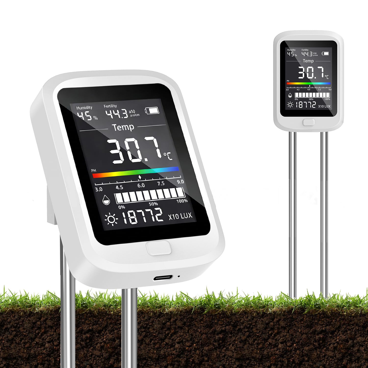 SMARTABL 2026 New Model Soil Meter 6-in-1 Rechargeable with Moisture/pH/Temperature/Soil Nutrient Status/Sunlight Sensor for Gardening, Home Gardening
SMARTABL 2026 New Model Soil Meter 6-in-1 Rechargeable with Moisture/pH/Temperature/Soil Nutrient Status/Sunlight Sensor for Gardening, Home Gardening