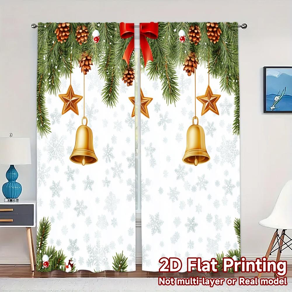 2pcs,Curtains Christmas Bells Stars Snowflakes Border (2) Popular Pattern Curtains Semi-Sheer Curtains Festive for Kitchen 52.50×116.00 CM 2pcs
2pcs,Curtains Christmas Bells Stars Snowflakes Border (2) Popular Pattern Curtains Semi-Sheer Curtains Festive for Kitchen 52.50×116.00 CM 2pcs
