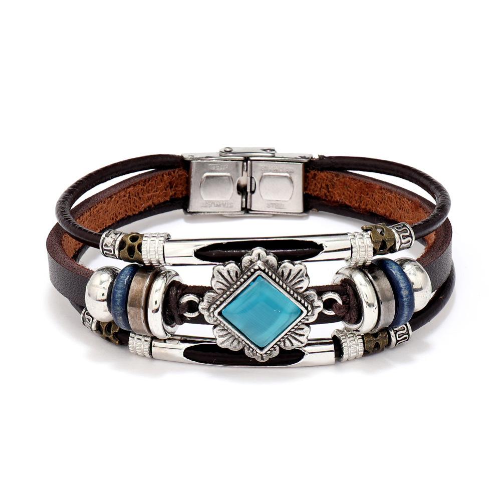 Вінтажний етнічний бірюзовий браслет зі шкіри котячого ока для чоловіків, регульований багаторядний з нержавіючої сталі, бохо, прикраси ручної роботи для жінок
Вінтажний етнічний бірюзовий браслет зі шкіри котячого ока для чоловіків, регульований багаторядний з нержавіючої сталі, бохо, прикраси ручної роботи для жінок