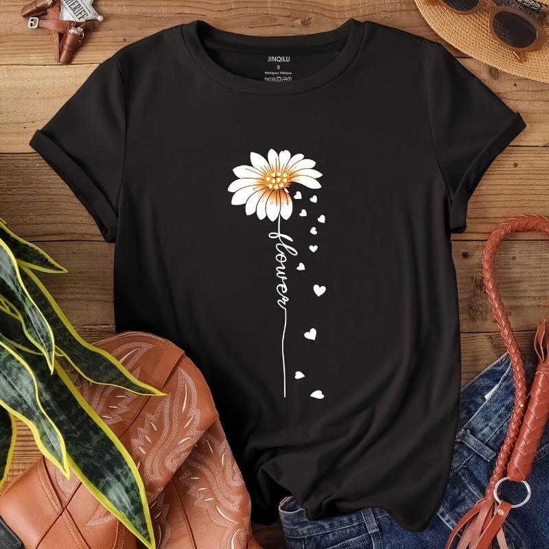 Summer Small Edition Chrysanthemum Love Printed T-shirt for Women S
Summer Small Edition Chrysanthemum Love Printed T-shirt for Women S