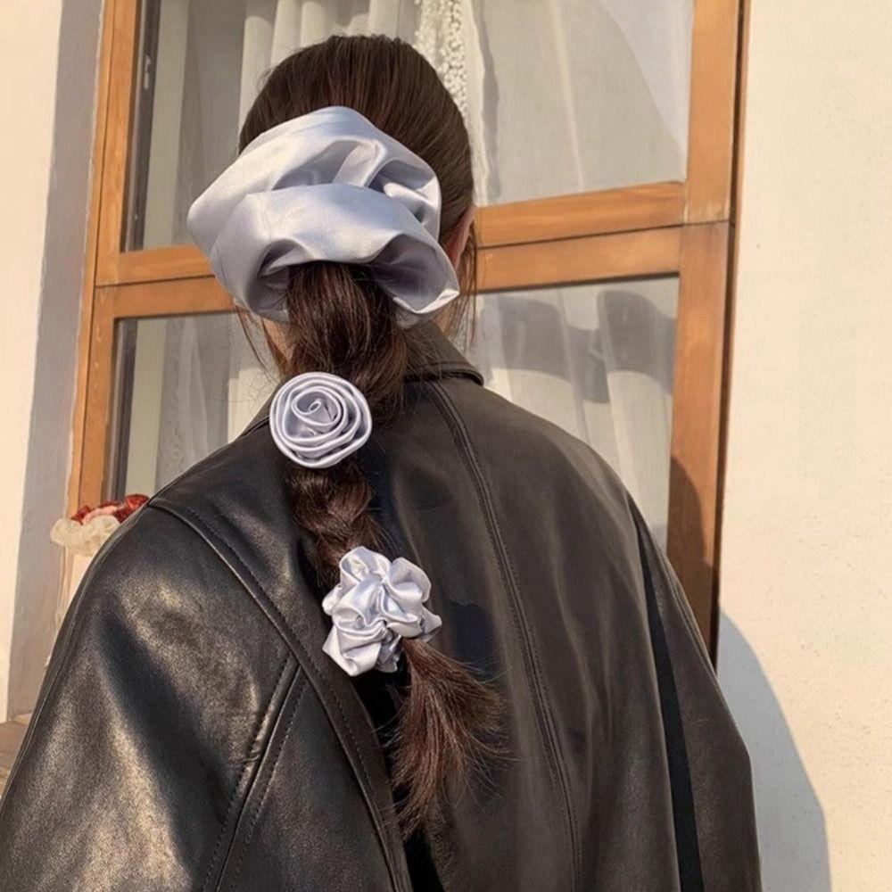 Rose Flower Hair Band Elastic Hair Band Silver Hair Ring Fashion Satin Hair Rope Female/Girls
Rose Flower Hair Band Elastic Hair Band Silver Hair Ring Fashion Satin Hair Rope Female/Girls
