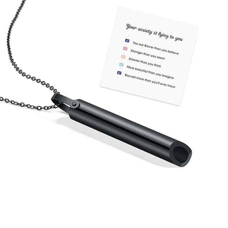 Hot-selling stainless steel whistle decompression anxiety meditation mindfulness breathing yoga titanium steel pendant necklace 55cm
Hot-selling stainless steel whistle decompression anxiety meditation mindfulness breathing yoga titanium steel pendant necklace 55cm