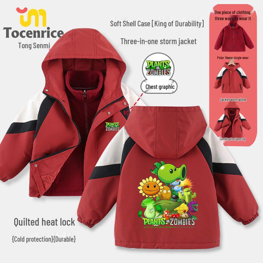 Boys Winter 3-in-1 Ski Jacket: Plants vs. Zombies, Detachable, Waterproof, Hooded for Medium to Large Children 140
Boys Winter 3-in-1 Ski Jacket: Plants vs. Zombies, Detachable, Waterproof, Hooded for Medium to Large Children 140