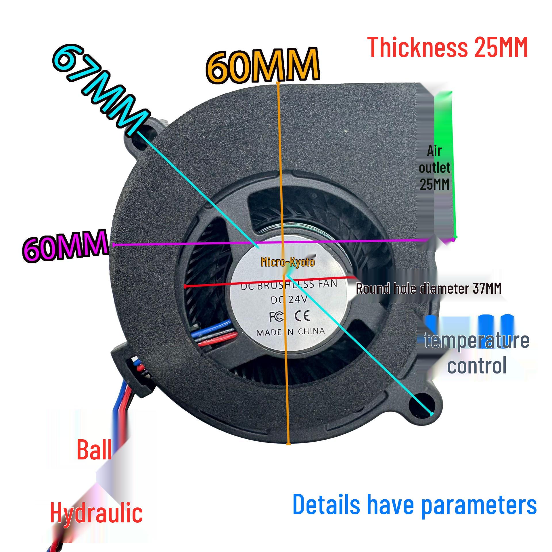 Weijingduo 6025 12V/24V/28V Hydraulic Ball Bearing Centrifugal Blower Fan 6CM 28V 3-wire 2.54 plug 6500 RPM hydraulic
Weijingduo 6025 12V/24V/28V Hydraulic Ball Bearing Centrifugal Blower Fan 6CM 28V 3-wire 2.54 plug 6500 RPM hydraulic