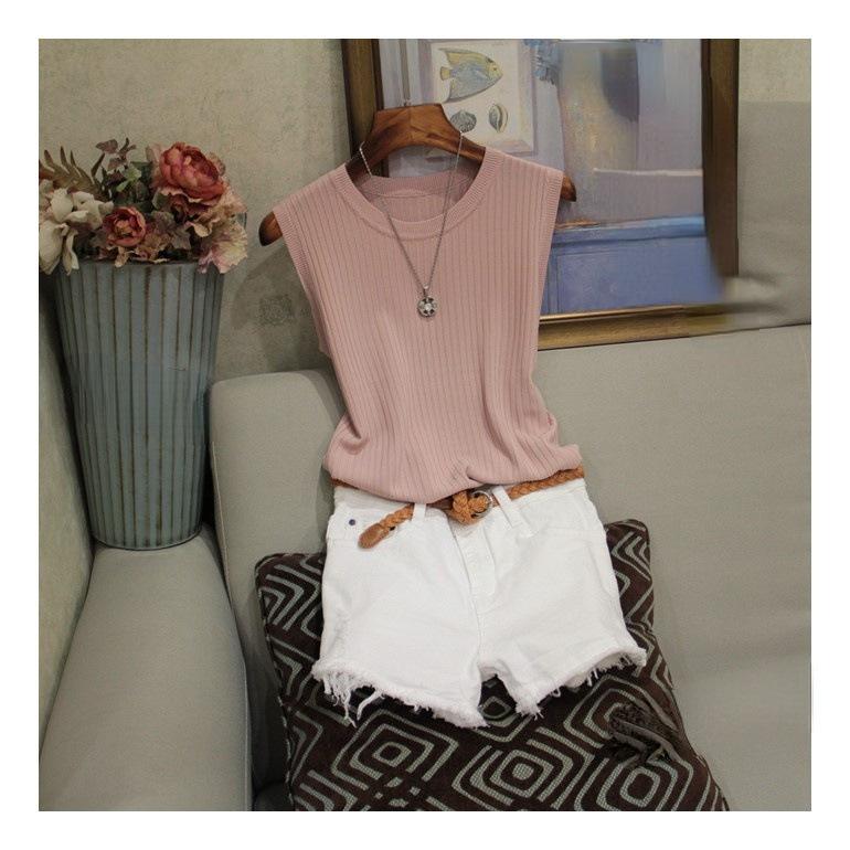 Летний широкий бретельки с круглым вырезом, модный тонкий срез без рукавов, вязаный жилет из ледяного шелка, женские однотонные топы One Size розовый
Летний широкий бретельки с круглым вырезом, модный тонкий срез без рукавов, вязаный жилет из ледяного шелка, женские однотонные топы One Size розовый