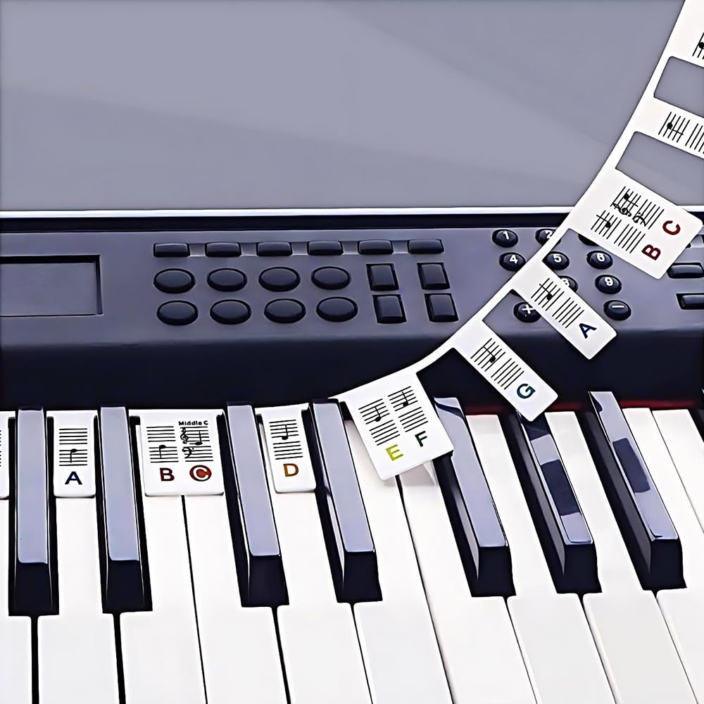 Piano Keyboard Musical Note Labels Colorful Piano Key Stickers for Beginners Silicone Removable Reusable Piano Keyboard Stickers 88 Keys Full Size
Piano Keyboard Musical Note Labels Colorful Piano Key Stickers for Beginners Silicone Removable Reusable Piano Keyboard Stickers 88 Keys Full Size