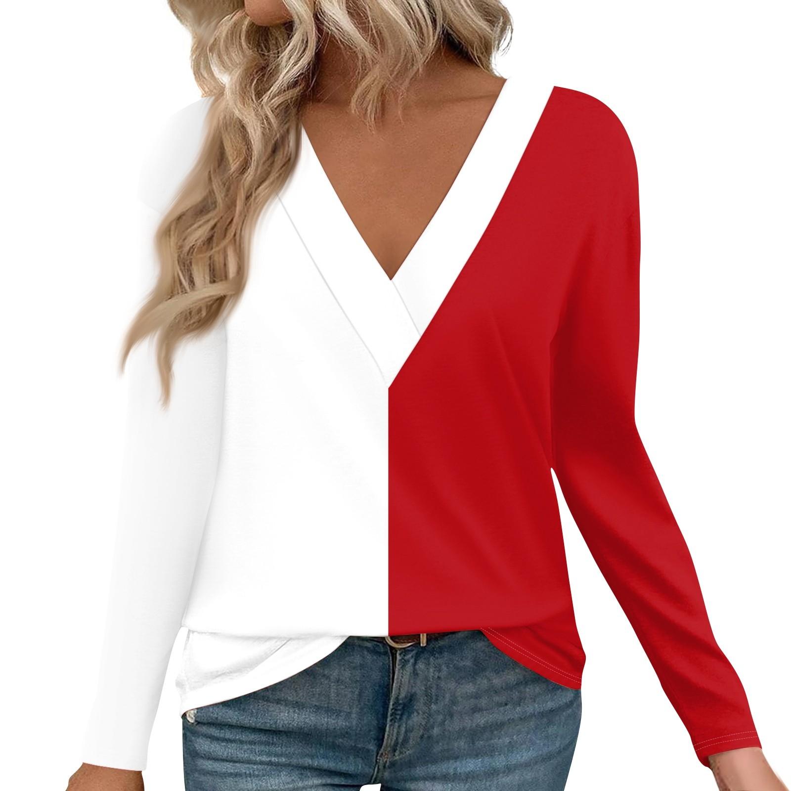 Женские рубашки с длинным рукавом и V-образным вырезом, нарядные повседневные топы, модные свободные туники, топы, блузки XL красный
Женские рубашки с длинным рукавом и V-образным вырезом, нарядные повседневные топы, модные свободные туники, топы, блузки XL красный