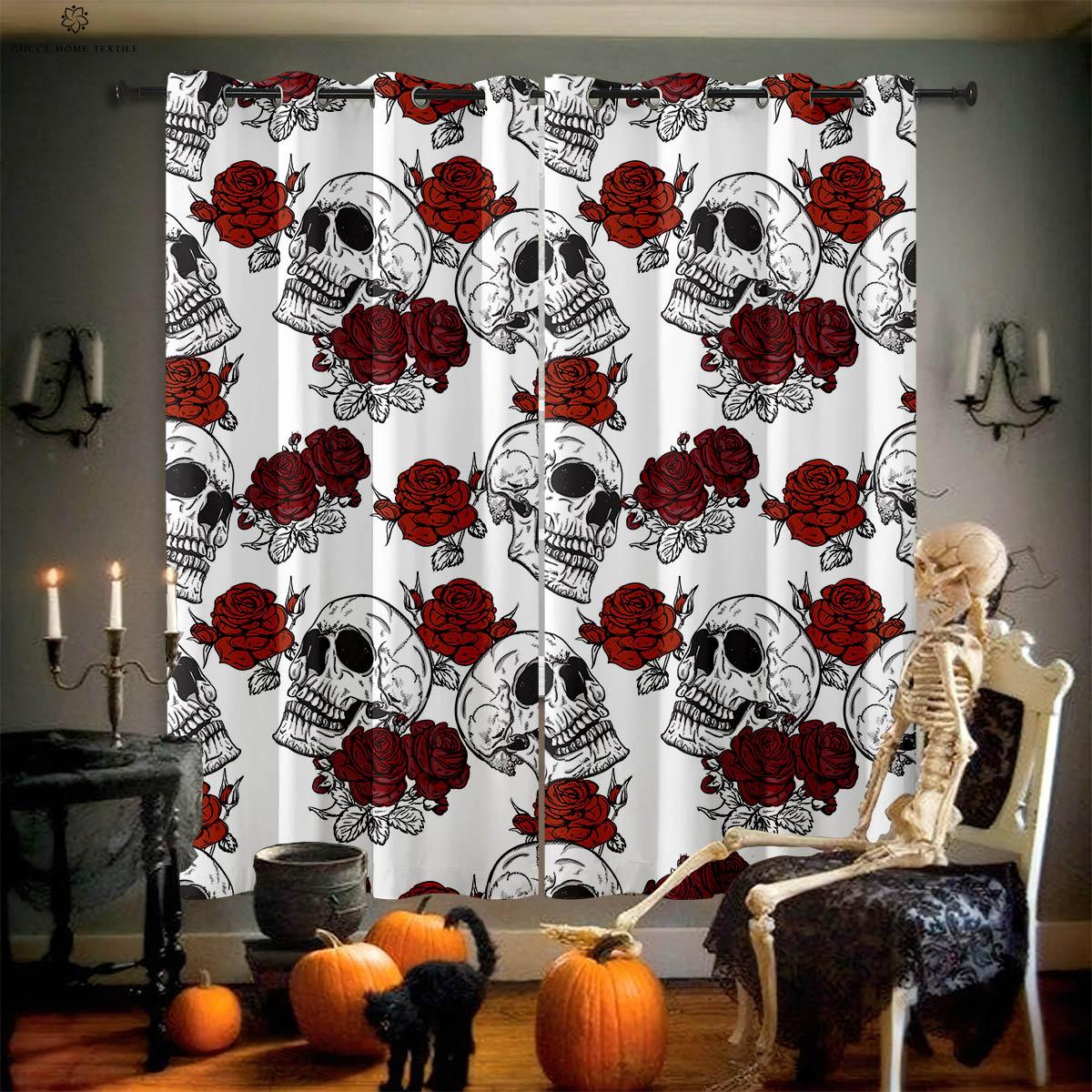 Skull Floral Butterfly Print Drapes for Dining Room, Bedroom, Living Room, Halloween, Holiday Party Decoration, 2 Pieces W50xH130(CM)x2PCS&Rod pocket
Skull Floral Butterfly Print Drapes for Dining Room, Bedroom, Living Room, Halloween, Holiday Party Decoration, 2 Pieces W50xH130(CM)x2PCS&Rod pocket