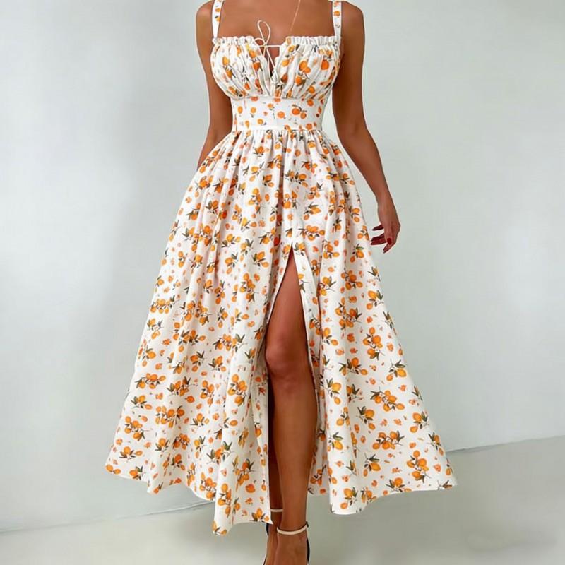 Low-neck Lace Split High Waist Fresh Sweet Suspender Fruit Print Dress M
Low-neck Lace Split High Waist Fresh Sweet Suspender Fruit Print Dress M