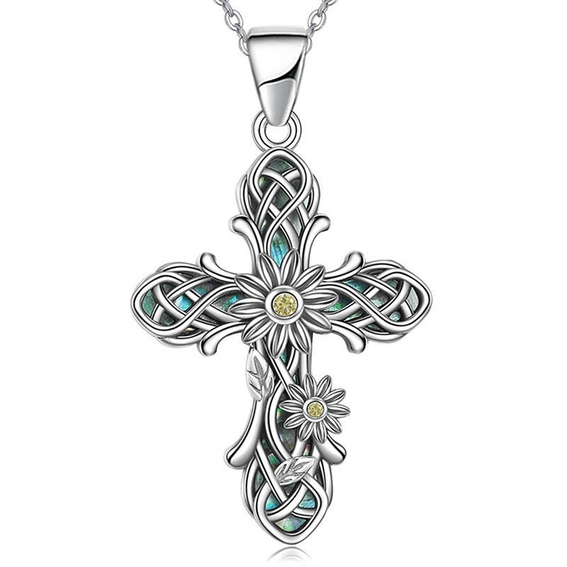 925 Sterling Silver Cross Pendant Necklace for Women Exquisite Pattern Design Flower Jewelry Female Daily Accessories
925 Sterling Silver Cross Pendant Necklace for Women Exquisite Pattern Design Flower Jewelry Female Daily Accessories
