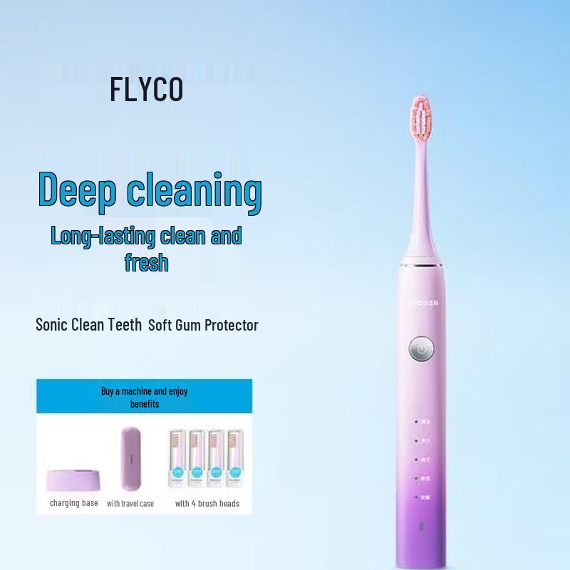 FLYCO Sonic Electric Toothbrush CN plug (adapter included)
FLYCO Sonic Electric Toothbrush CN plug (adapter included)