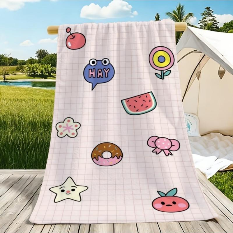 2D Flat, 1pc Beach Towel with a Cute Pattern Sticker Collection, Soft and Skin-Friendly, No Shedding, Easy to Clean, Durable W30*H60(CM)
2D Flat, 1pc Beach Towel with a Cute Pattern Sticker Collection, Soft and Skin-Friendly, No Shedding, Easy to Clean, Durable W30*H60(CM)