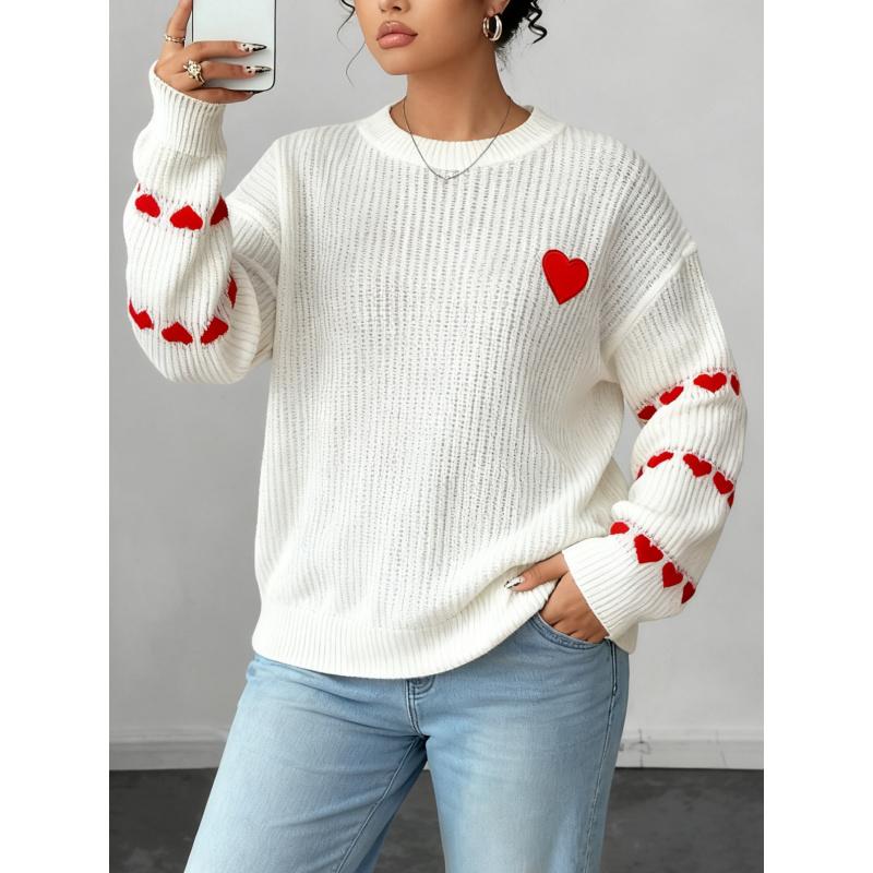 Контрастный цвет Любовь Жаккардовая вязка Вышивка Большой размер Женский повседневный пуловер свитер Свободный топ 3XL белый
Контрастный цвет Любовь Жаккардовая вязка Вышивка Большой размер Женский повседневный пуловер свитер Свободный топ 3XL белый