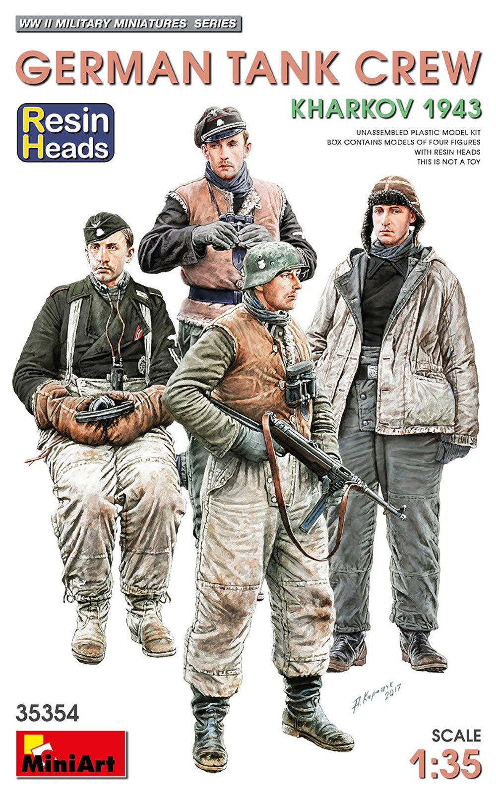 Miniart Scale German Tank Crew Set Kharkov Plastic Model Kit MA35354 1/35 (4 Figures), 1943,
Miniart Scale German Tank Crew Set Kharkov Plastic Model Kit MA35354 1/35 (4 Figures), 1943,