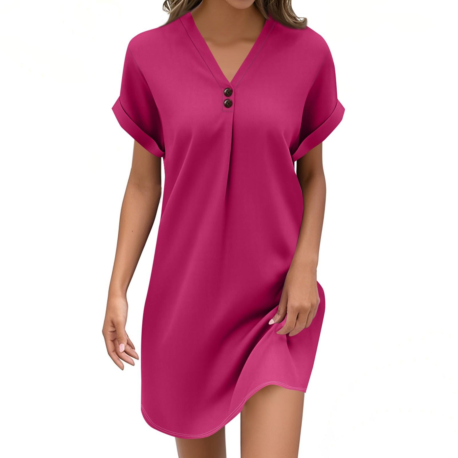 Women s Fashion V-neck Color Pullover Casual Button Dress L
Women s Fashion V-neck Color Pullover Casual Button Dress L