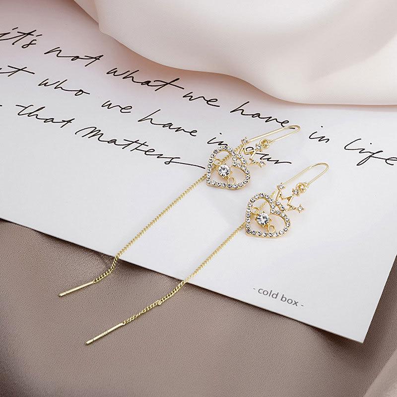 Love Heart Crown Zircon Long Tassel Earrings - Korean Fashion Versatile Women s Slimming Accessory
Love Heart Crown Zircon Long Tassel Earrings - Korean Fashion Versatile Women s Slimming Accessory