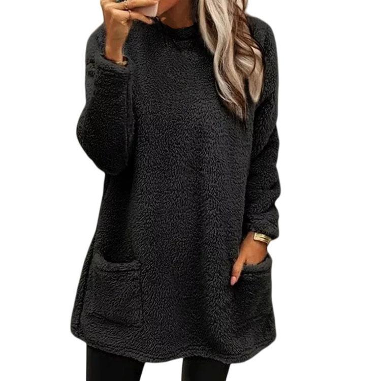 2025 women s clothing autumn and winter new long-sleeved round neck pullover casual loose plush sweater pocket 1XL чёрный
2025 women s clothing autumn and winter new long-sleeved round neck pullover casual loose plush sweater pocket 1XL чёрный
