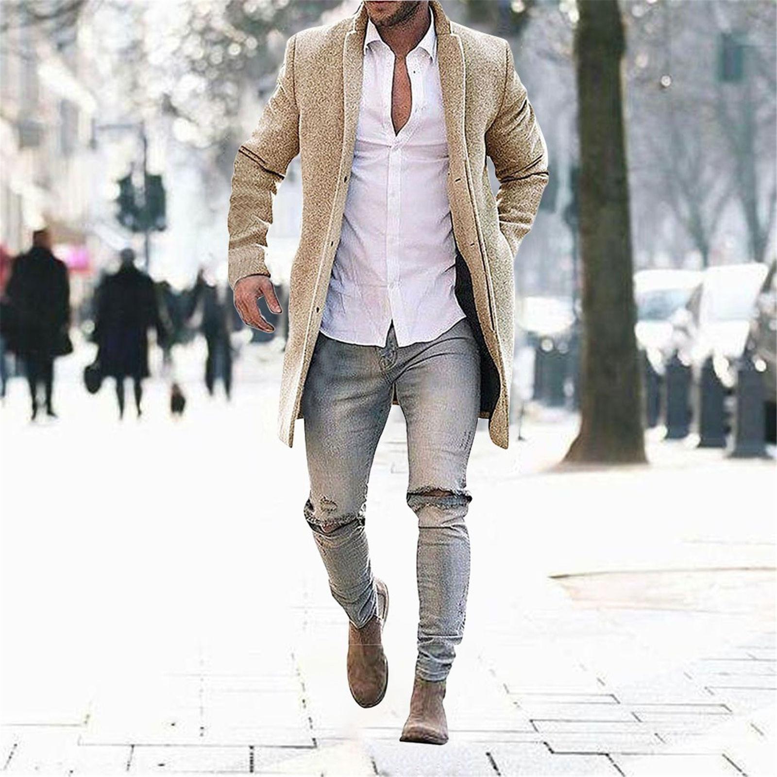 Мужское шерстяное пальто, теплый зимний тренч, длинная верхняя одежда на пуговицах, элегантное пальто, пальто M хаки
Мужское шерстяное пальто, теплый зимний тренч, длинная верхняя одежда на пуговицах, элегантное пальто, пальто M хаки