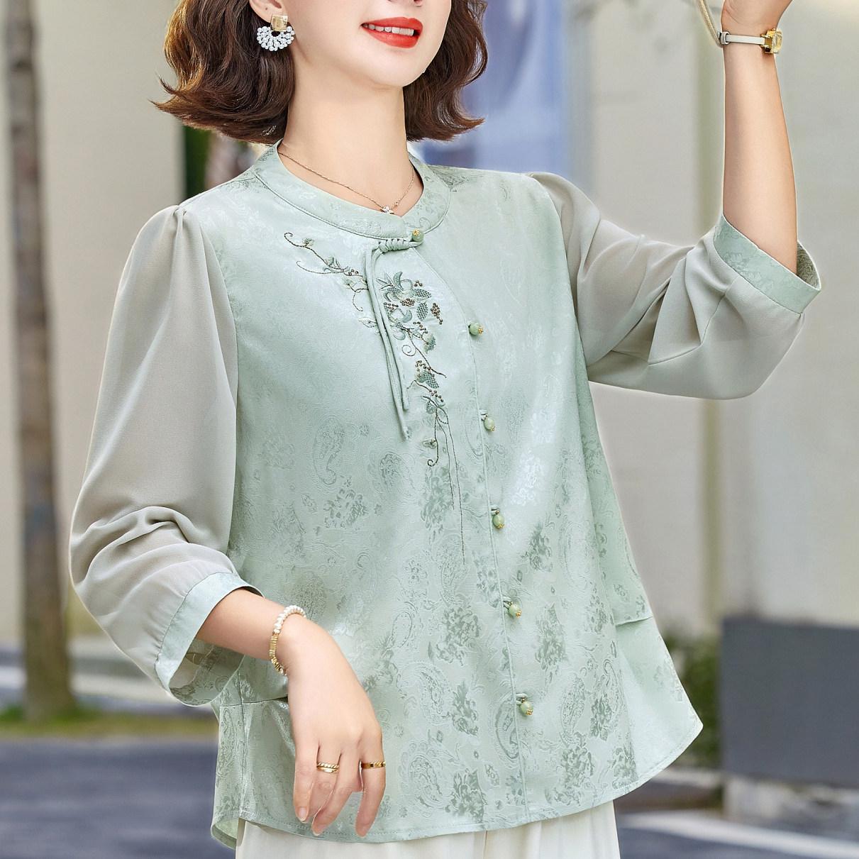 Petite Spring Seven-Sleeve Jacquard Chiffon Blouse for Middle-Aged Women 5XL - 150-165 lbs зелений
Petite Spring Seven-Sleeve Jacquard Chiffon Blouse for Middle-Aged Women 5XL - 150-165 lbs зелений