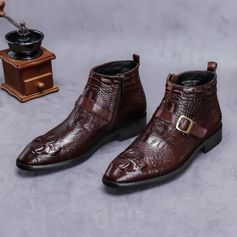 Men s high-top leather shoes, crocodile leather boots, cowhide leather Martin boots, men s zipper business booties 46 бордовий
Men s high-top leather shoes, crocodile leather boots, cowhide leather Martin boots, men s zipper business booties 46 бордовий