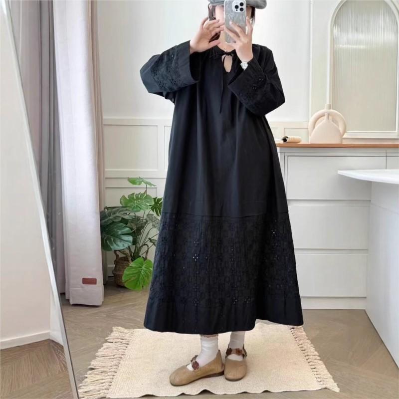 Johnature Round Neck Dress Spring Crochet Embroidery Japanese Forest Tie Loose Dresses One Size чёрный
Johnature Round Neck Dress Spring Crochet Embroidery Japanese Forest Tie Loose Dresses One Size чёрный