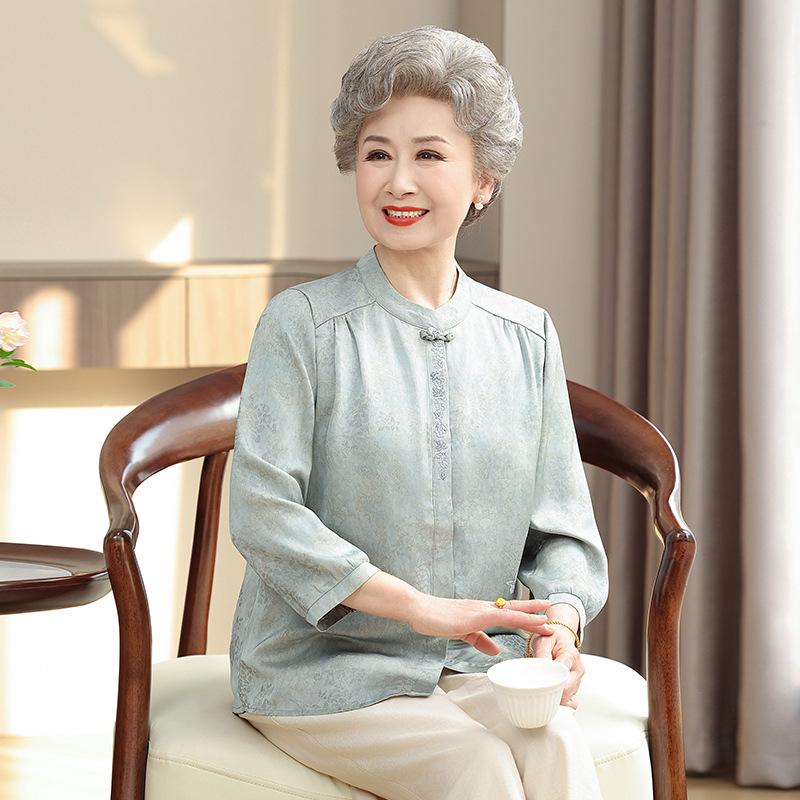 Stylish Plus Size Summer Top for Middle-Aged and Elderly Women - Three-Quarter Sleeve Shirt for Moms & Grandmas 3XL (125-135 jin)
Stylish Plus Size Summer Top for Middle-Aged and Elderly Women - Three-Quarter Sleeve Shirt for Moms & Grandmas 3XL (125-135 jin)
