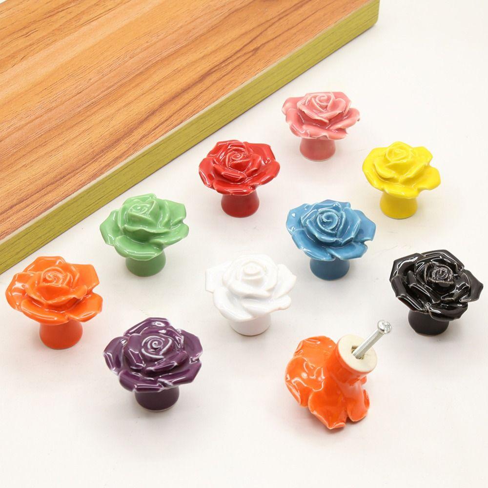 No- punching Rose Flower Door Handle Single Hole Drawer Knobs Children Room 3pcs adhesive disc
No- punching Rose Flower Door Handle Single Hole Drawer Knobs Children Room 3pcs adhesive disc