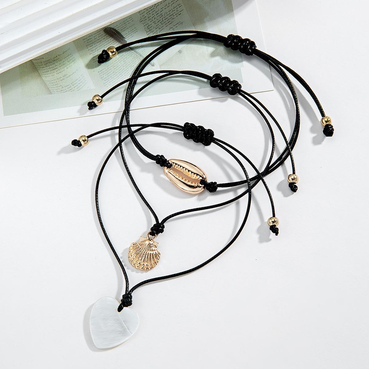 Vacation Beach Style 3-piece Woven Shell Heart Adjustable Waterproof Wax Thread Women s Feet Rope
Vacation Beach Style 3-piece Woven Shell Heart Adjustable Waterproof Wax Thread Women s Feet Rope