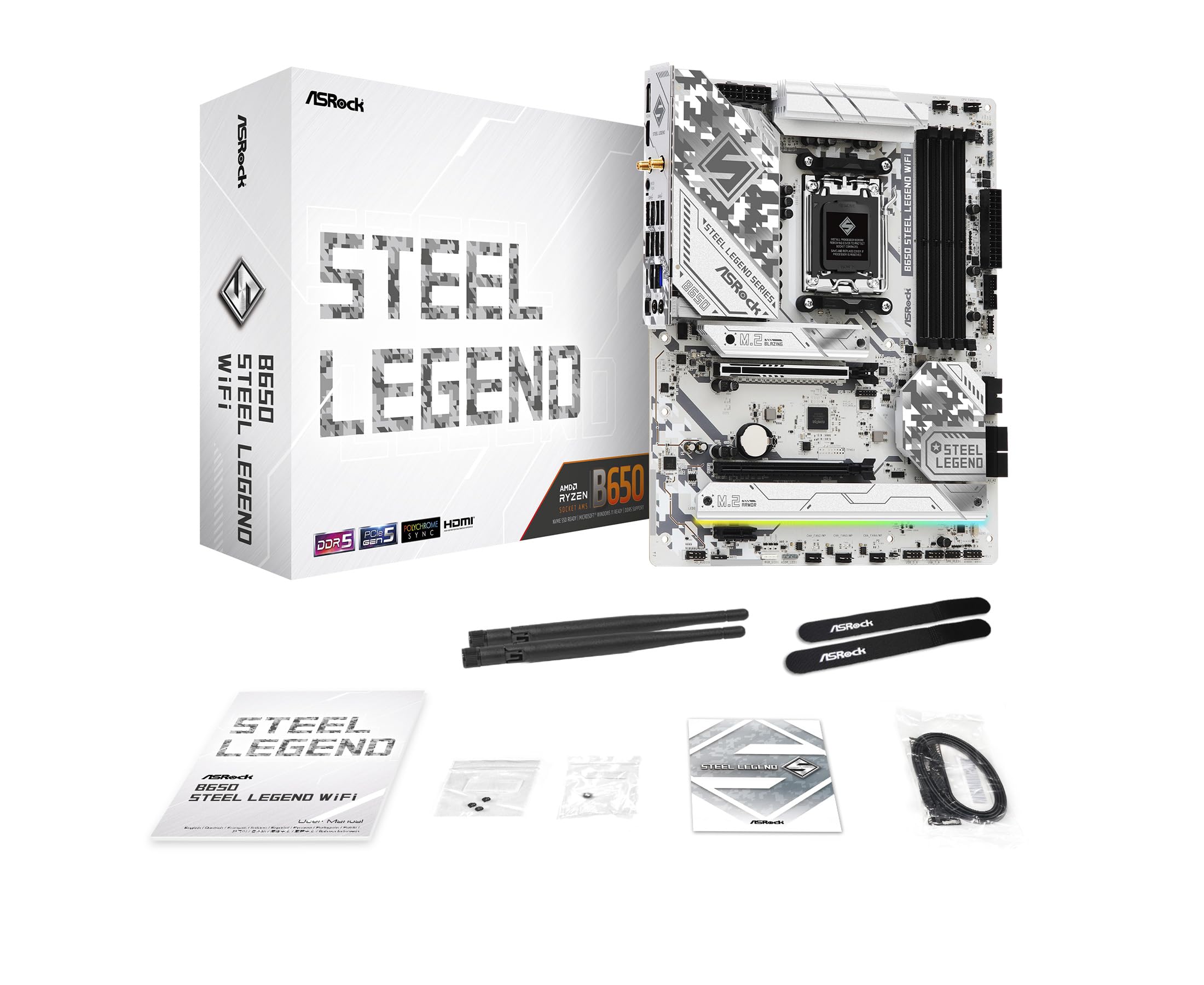 Материнська плата ASRock B650 Steel Legend WiFi, сумісна з процесором серії AMD Ryzen 7000, набір мікросхем B650, материнська плата DDR5 ATX, авторизований дистриб’ютор (Сокет чорний
Материнська плата ASRock B650 Steel Legend WiFi, сумісна з процесором серії AMD Ryzen 7000, набір мікросхем B650, материнська плата DDR5 ATX, авторизований дистриб’ютор (Сокет чорний