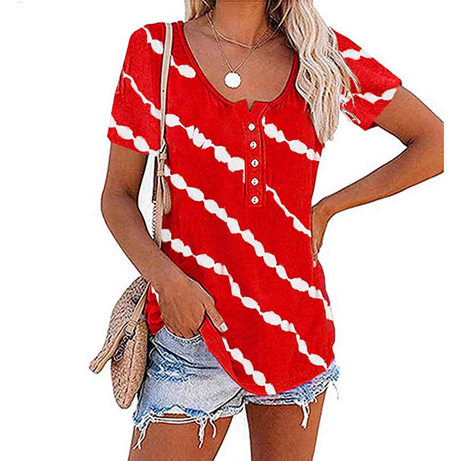 Модная женская саржевая пуговица с коротким рукавом и круглым вырезом, повседневная футболка XXXXL красный
Модная женская саржевая пуговица с коротким рукавом и круглым вырезом, повседневная футболка XXXXL красный