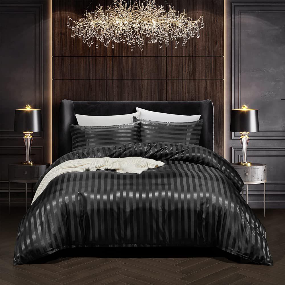 Comforter Black Satin Bed Euro Bedding Set For Double Size Home Textile Luxury And S Decor Woman Bedroom Comforter (quilt)-EU Single(135*200cm)3pcs
Comforter Black Satin Bed Euro Bedding Set For Double Size Home Textile Luxury And S Decor Woman Bedroom Comforter (quilt)-EU Single(135*200cm)3pcs
