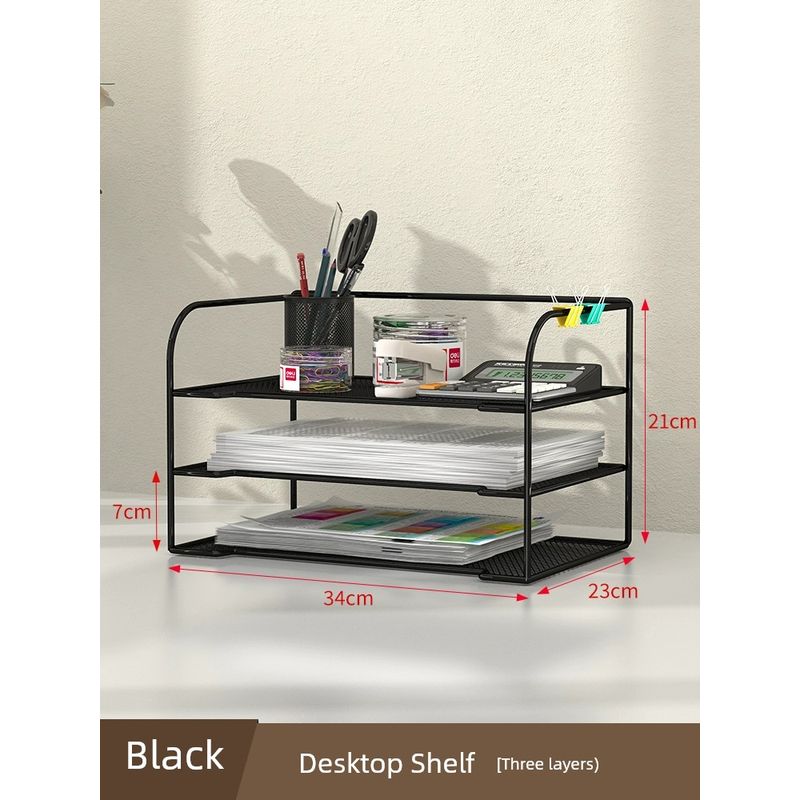 Wall-Mounted Multifunctional File Holder Wall Iron Multi-Layer Folder Storage Box Office Tableware Storage Handy Gadget Black Desktop Storage Rack Three Layers
Wall-Mounted Multifunctional File Holder Wall Iron Multi-Layer Folder Storage Box Office Tableware Storage Handy Gadget Black Desktop Storage Rack Three Layers