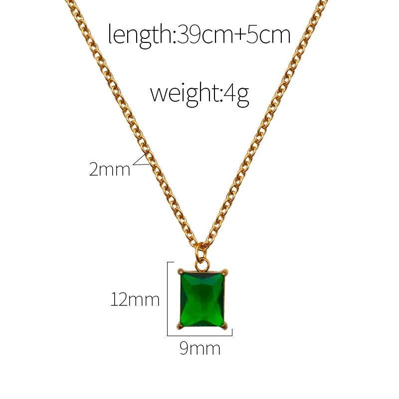 French Titanium Steel Retro Court Style New Fashion Square Emerald Zircon Pendant Necklace Women S Jewelry Collarbone Chain
French Titanium Steel Retro Court Style New Fashion Square Emerald Zircon Pendant Necklace Women S Jewelry Collarbone Chain