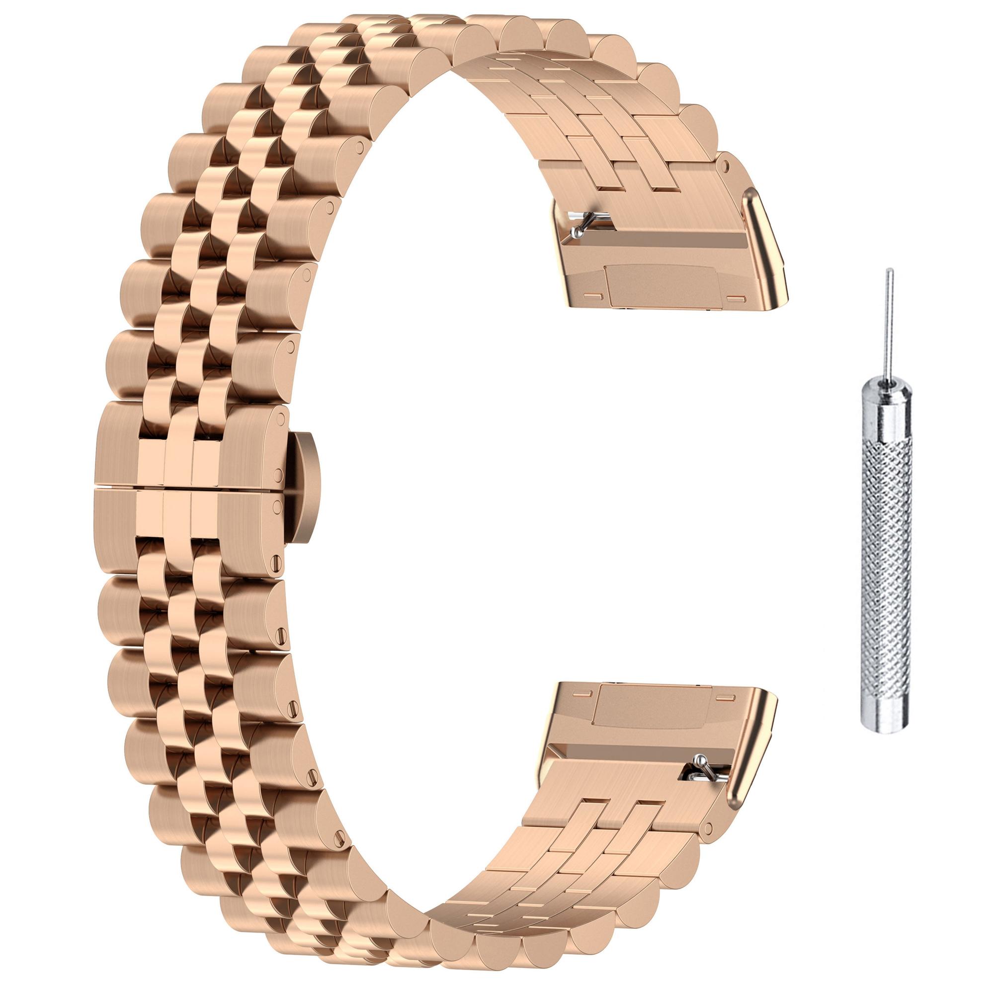 Для Fitbit Versa 3/Versa 4 Ремінці для годинника з нержавіючої сталі 5 ланок Замінний ремінець для годинника з інструментом Rose Gold
Для Fitbit Versa 3/Versa 4 Ремінці для годинника з нержавіючої сталі 5 ланок Замінний ремінець для годинника з інструментом Rose Gold