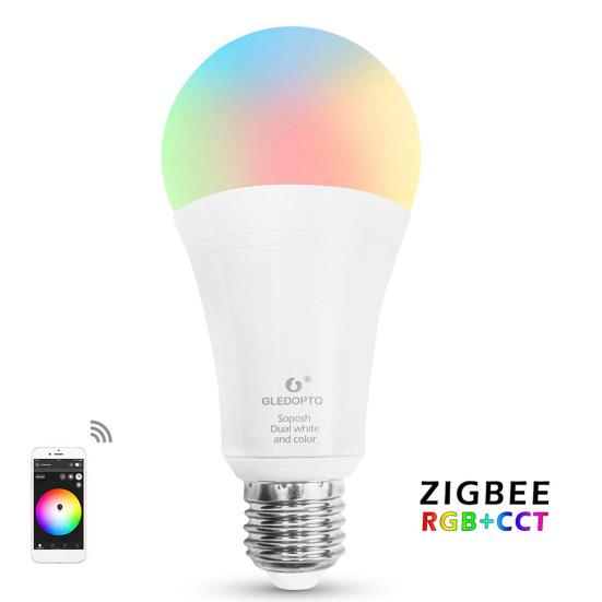 GLEDOPTO E27 12 Вт Умная полноцветная светодиодная лампа Zigbee с управлением RGB + CCT
GLEDOPTO E27 12 Вт Умная полноцветная светодиодная лампа Zigbee с управлением RGB + CCT