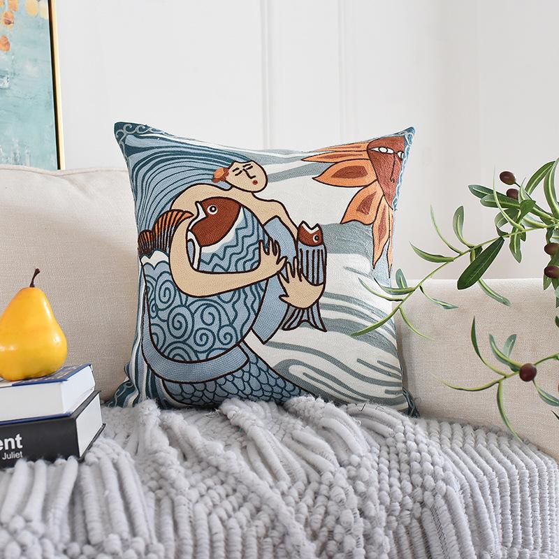 European And American Abstract Pillow Cover Artistic Portrait Embroidered Cushion Cover 3D Indian Moroccan Ethnic Style Pillow Cover 45*45cm
European And American Abstract Pillow Cover Artistic Portrait Embroidered Cushion Cover 3D Indian Moroccan Ethnic Style Pillow Cover 45*45cm