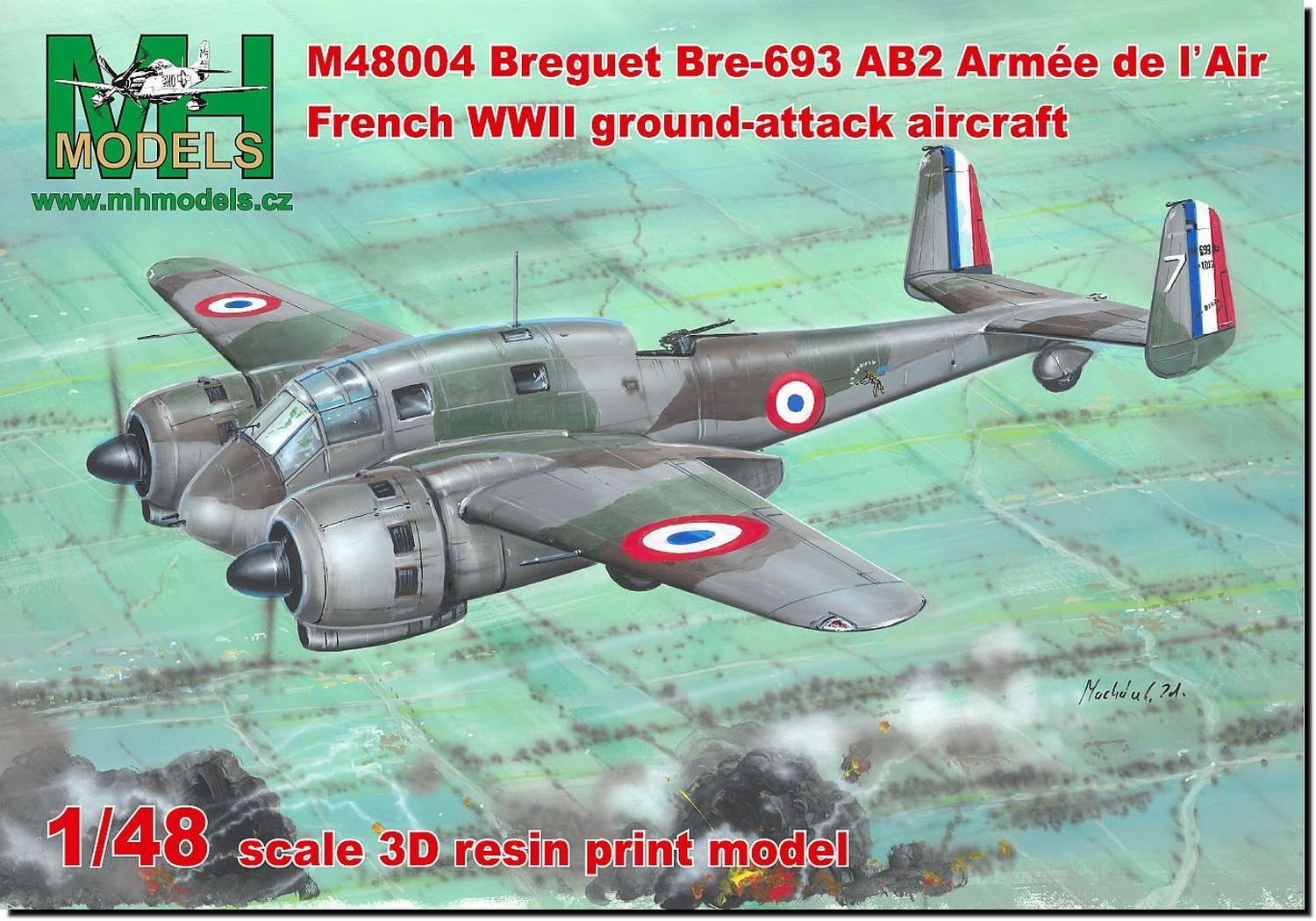 MH Models Scale Breguet 693AB2 WWII French Ground Attack Aircraft 3D Printer Kit MHZM48004 1/48 (Airplane)
MH Models Scale Breguet 693AB2 WWII French Ground Attack Aircraft 3D Printer Kit MHZM48004 1/48 (Airplane)