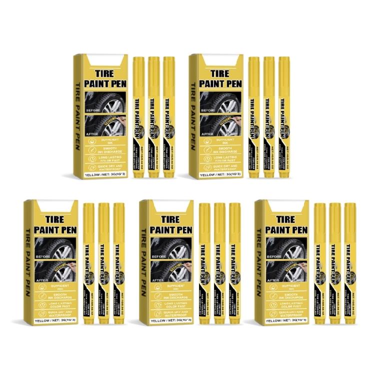 15Pcs Yellow Tire Paint Pen Quick Drying For Car Tire Lettering Water Resistant Temperature Resistant Tire Marker Pen 1
15Pcs Yellow Tire Paint Pen Quick Drying For Car Tire Lettering Water Resistant Temperature Resistant Tire Marker Pen 1