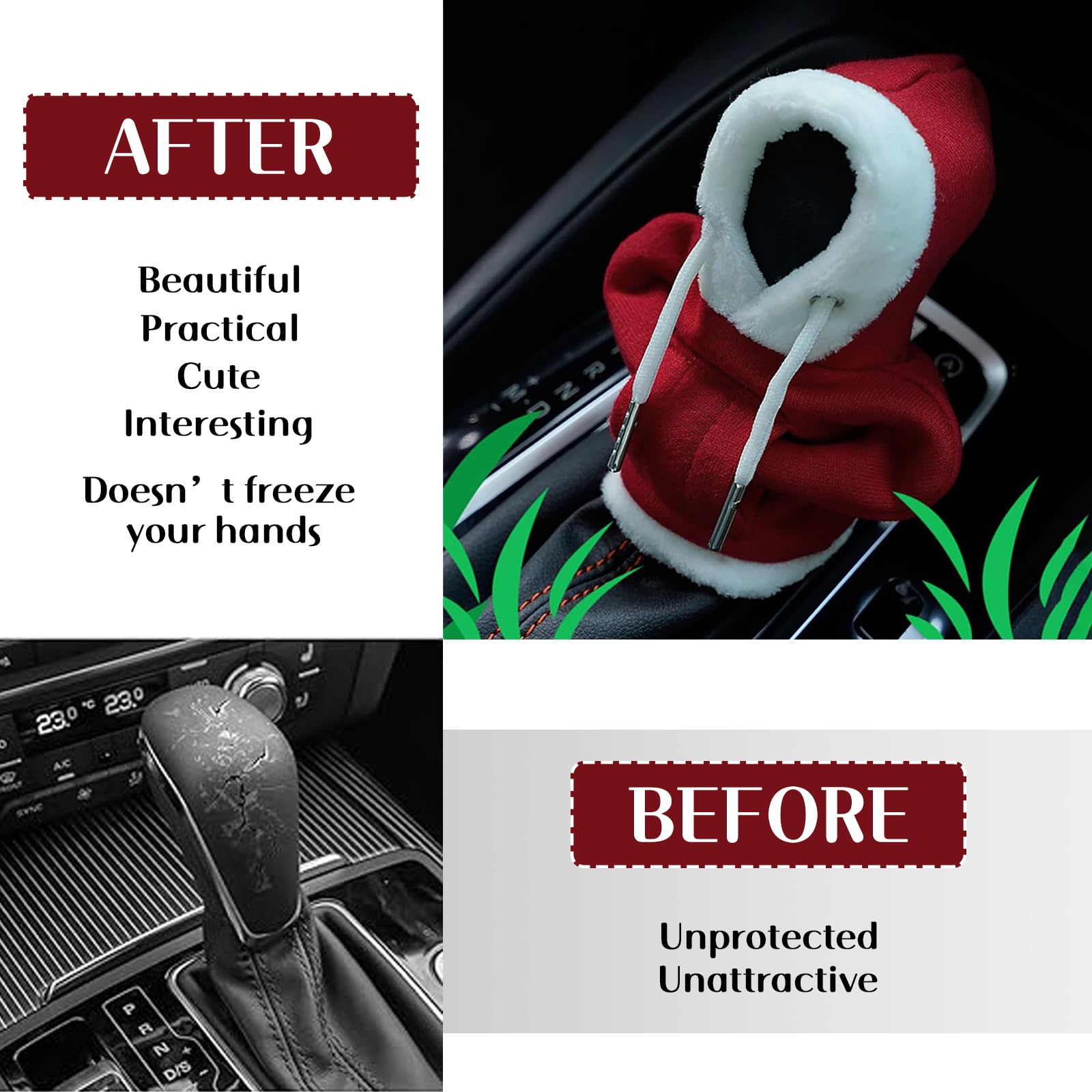 Christmas Style Hoodie Design Car Shift Knob Cover Vehicle Gear Shift Lever Decoration Green
Christmas Style Hoodie Design Car Shift Knob Cover Vehicle Gear Shift Lever Decoration Green