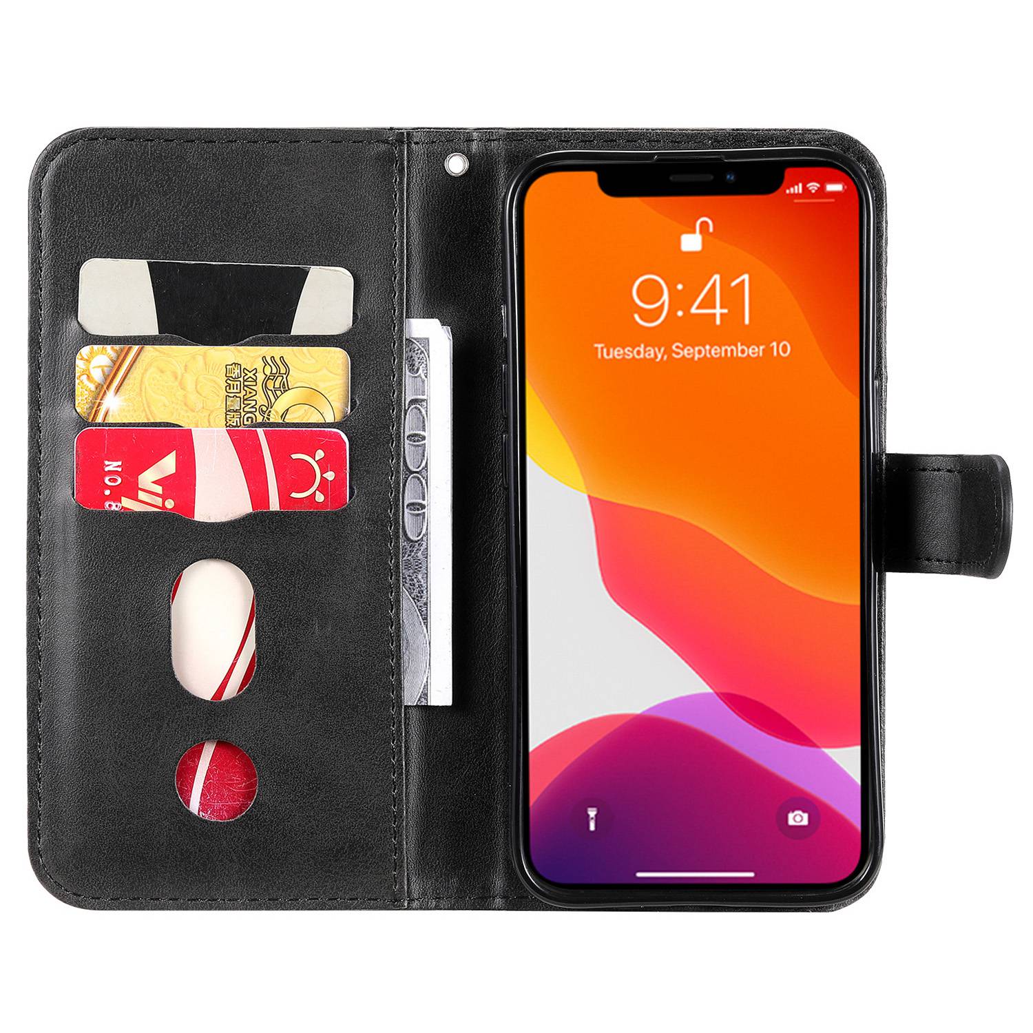 For iPhone 14 6.1 inch Folio Flip Phone Case Outer Zipper Pocket PU Leather Stand Wallet Cover Black
For iPhone 14 6.1 inch Folio Flip Phone Case Outer Zipper Pocket PU Leather Stand Wallet Cover Black