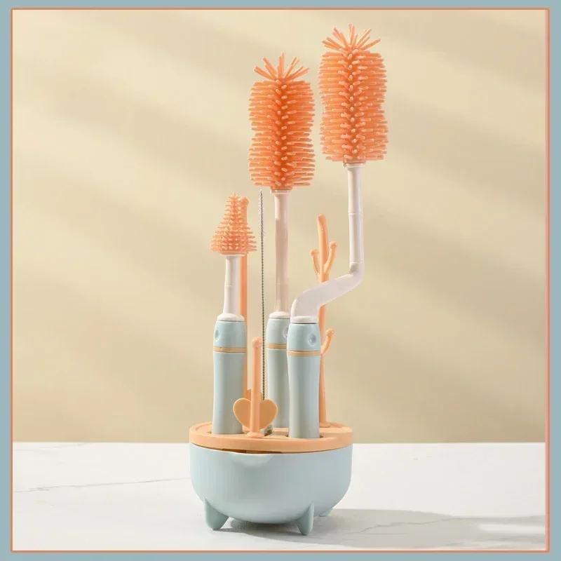 Non-Toxic Baby Silicone Bottle Brush Long Handle Cleaning Brush Drying Rack Combination 360-Degree Rotating Cleaning Bottle Brush Set
Non-Toxic Baby Silicone Bottle Brush Long Handle Cleaning Brush Drying Rack Combination 360-Degree Rotating Cleaning Bottle Brush Set