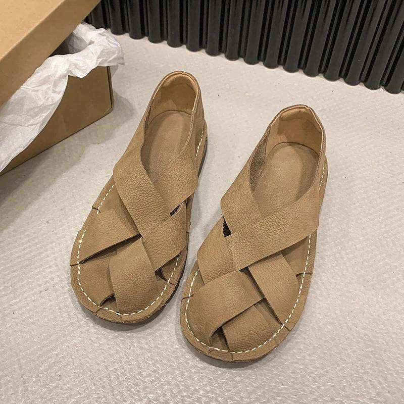 Модная женская обувь 2025 Новые женские сандалии BaoTou Повседневные сандалии Женские летние ретро туфли с вырезами Женские слипоны на плоской подошве Sandalias Mujer 42 абрикосовый
Модная женская обувь 2025 Новые женские сандалии BaoTou Повседневные сандалии Женские летние ретро туфли с вырезами Женские слипоны на плоской подошве Sandalias Mujer 42 абрикосовый