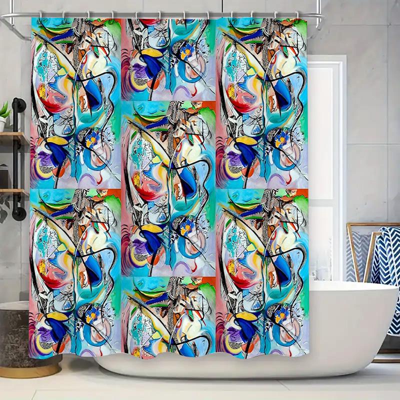 Abstract Art Shower Curtain Modern Bathroom Decor Teal Blue Geometric Pattern Waterproof Fabric Liner Washable Home Textile W60H190(CM)-1 Pcs
Abstract Art Shower Curtain Modern Bathroom Decor Teal Blue Geometric Pattern Waterproof Fabric Liner Washable Home Textile W60H190(CM)-1 Pcs
