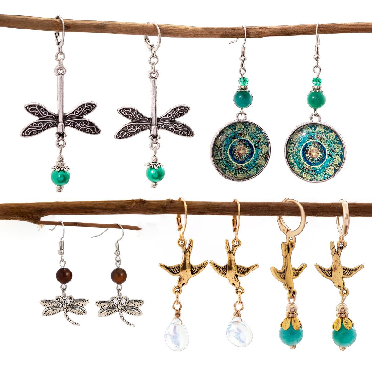Accessories, simple opal bird fringed earrings, ethnic retro dream catcher dragonfly earrings
Accessories, simple opal bird fringed earrings, ethnic retro dream catcher dragonfly earrings