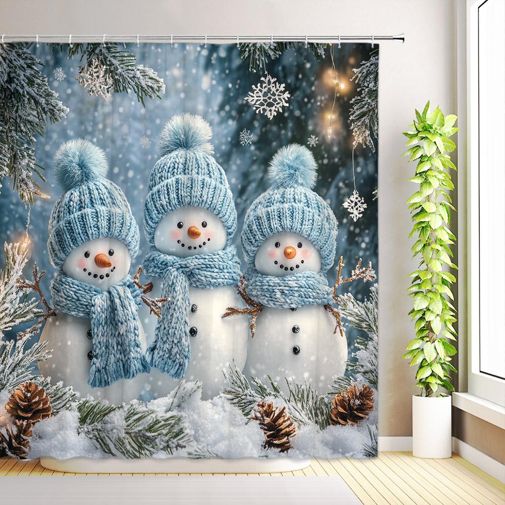 Cute Blue Snowman Christmas Shower Curtains Santa Claus Winter Snow Scenery Forest Cedar Reindeer Xmas Bathroom Decor With Hooks 35x70inch-90x180cm
Cute Blue Snowman Christmas Shower Curtains Santa Claus Winter Snow Scenery Forest Cedar Reindeer Xmas Bathroom Decor With Hooks 35x70inch-90x180cm