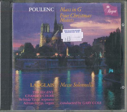 CD GARY COLE REGENT CHAMBER CHOIR Poulenc Mass in G major Four Chri REGCD101 REGENT 1988 UK Classical Used
CD GARY COLE REGENT CHAMBER CHOIR Poulenc Mass in G major Four Chri REGCD101 REGENT 1988 UK Classical Used